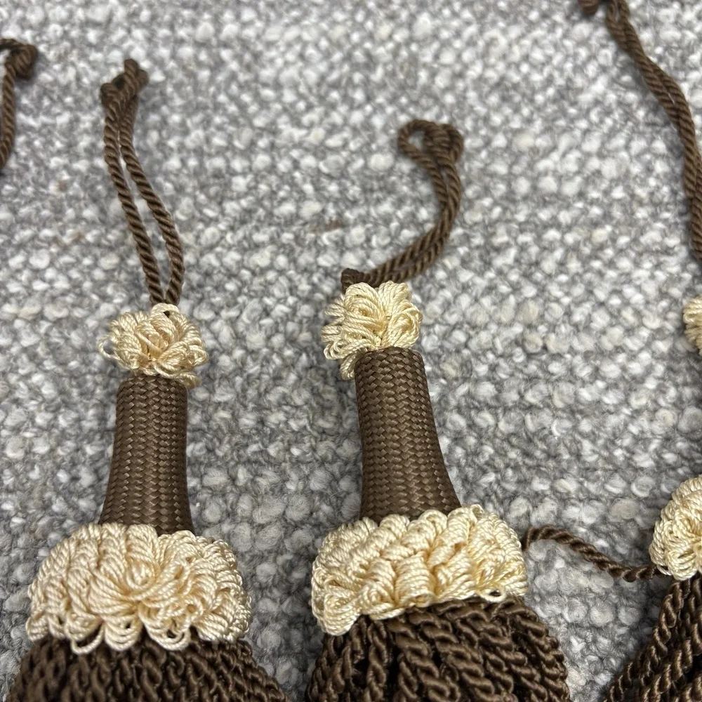 Curtain Tie Backs Decorative Tassels Brown Cream Embellishments Home Decor